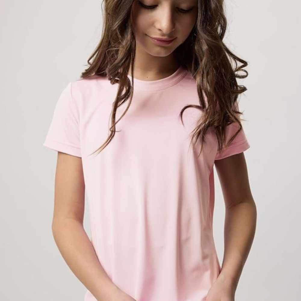 Real Essentials Girls Dry Fit Crew Tee - 4 PACK - Medium